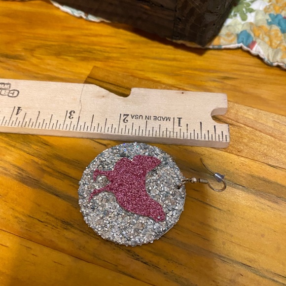 Handmade glitter chick earrings - Picture 4 of 4